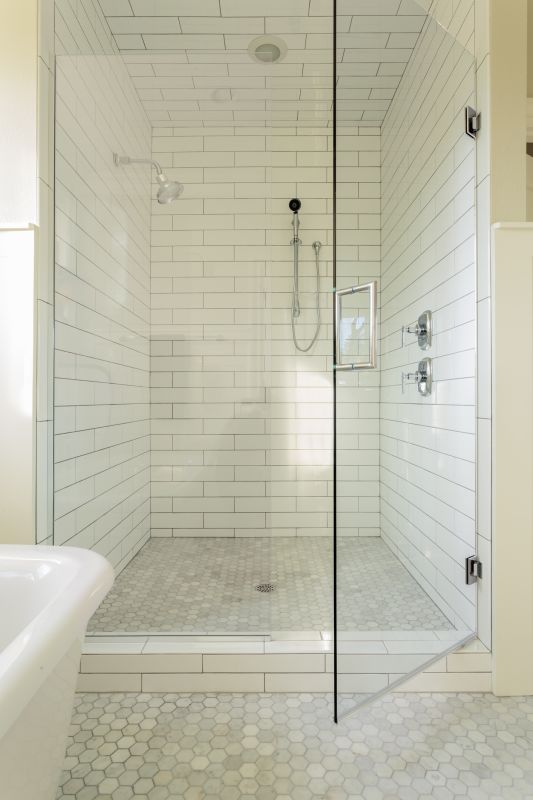 Elegant Glass Shower with Chrome Accents