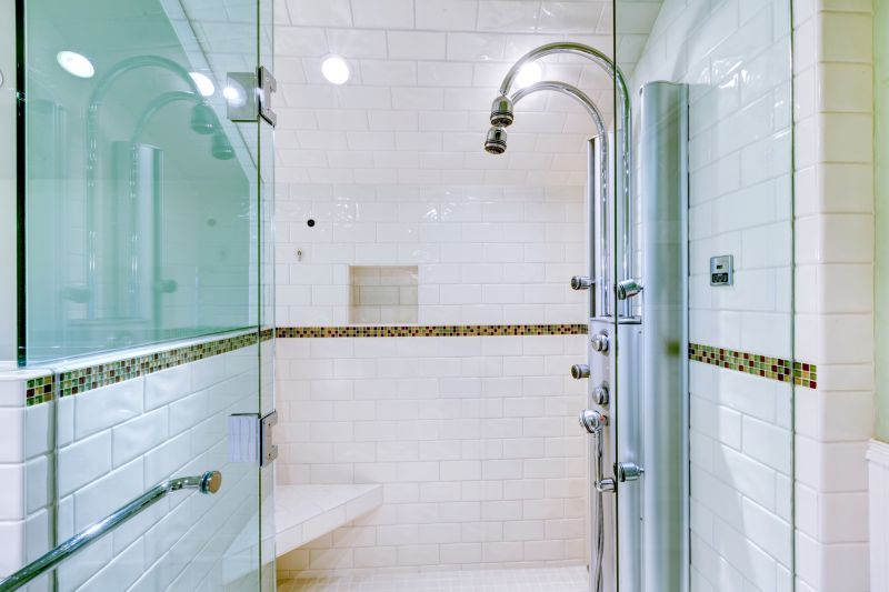 Corner Shower with Glass Doors